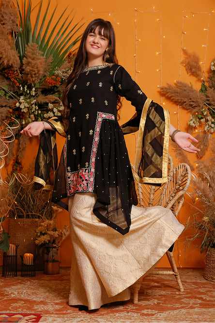 Bridal Yellow Haldi Festival Dress Girl's Salwar Kameez Taffeta Silk Plazo  Kurta | eBay